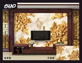 3D电视客厅背景墙