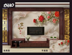 3D电视客厅背景墙