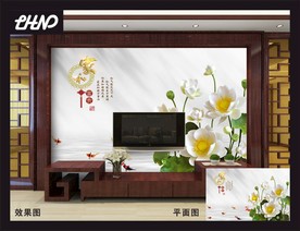 3D电视客厅背景墙