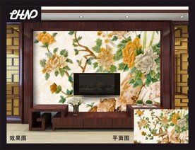 3D电视客厅背景墙