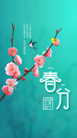 春分春暖花开节气海报