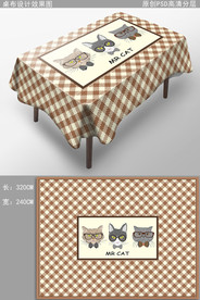 可爱猫咪卡通桌布