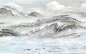 山水石纹背景墙