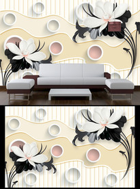 3D花朵电视背景墙