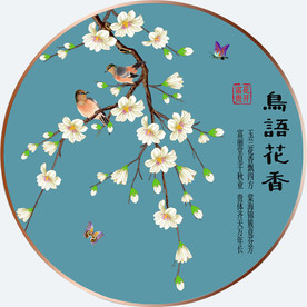 原创高清手绘玉兰装饰画壁画