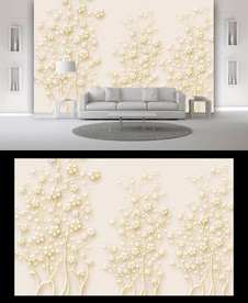 浮雕梅花背景墙