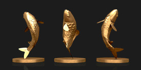 3D鲤鱼雕塑模型