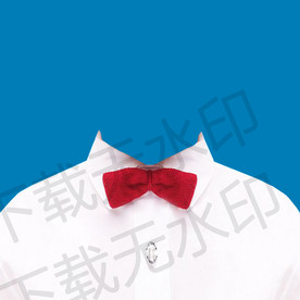 红色领结白衬衫证件照
