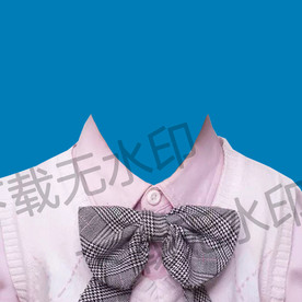 领结领花女孩证件照衣服模板