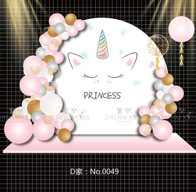 INS独角兽天使宝宝生日宴背景