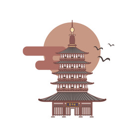 杭州著名景点雷峰塔素材