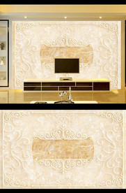欧式纹理电视背景墙