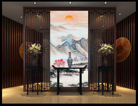 山水旭日东升玄关