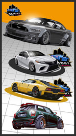 矢量手绘街头飚车系列