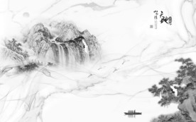 现代 意境山水画 tif分层