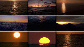 海面黄昏晚霞日落