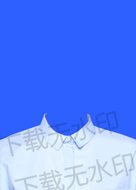女生蓝色衬衫证件照
