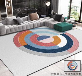 抽象圆形几何地毯