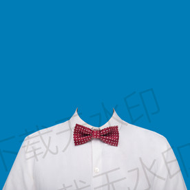 领结露肩白色衬衫模板