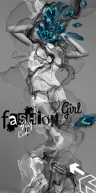 抽象画羽毛美女英文装饰画玄关