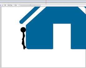 人物从蓝色房子走出来5秒