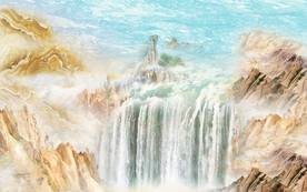 流水大理石背景墙