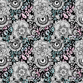 民族风抽象几何花卉