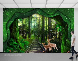 森林墙画