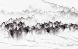 中国风无框山水画 tif分层