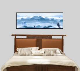 远山飞鸟床头装饰画