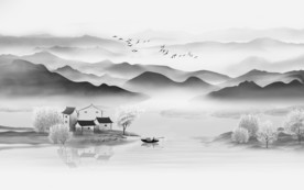 江南新款山水画 tif分层