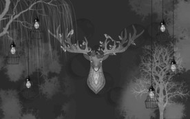 灰色无框画分层