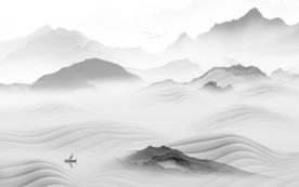 最新无框山水画 tif分层