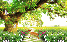 大树风景背景墙