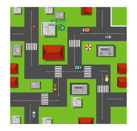 2.5D街区街道场景图