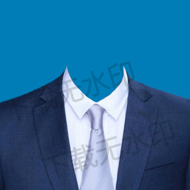 蓝色西装证件照西服