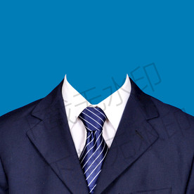 蓝色条纹西装模板