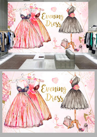 晚礼服服装背景墙