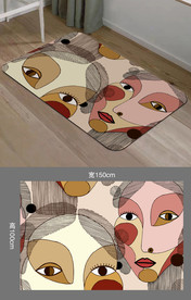 毕加索抽象人脸地毯