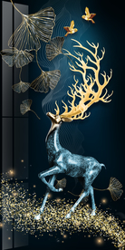 新中式麋鹿发财玄关