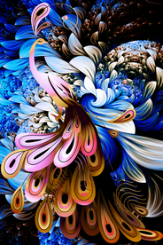 轻奢抽像孔雀玄关背景图