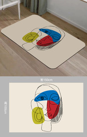 毕加索抽象人脸地毯