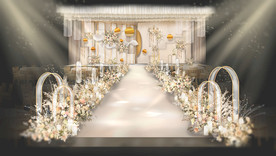 香槟色秋色简约婚礼效果图