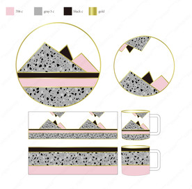 水磨石金边餐盘设计