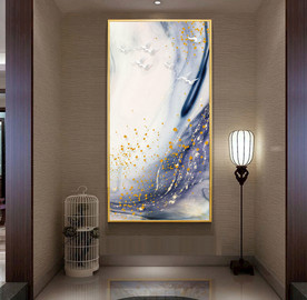 大理石飞鸟玄关装饰画