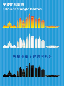 宁波地标剪影