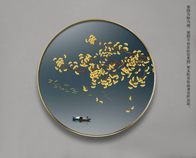 新中式手绘工笔花鸟圆形装饰画