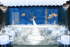 蓝色几何婚礼