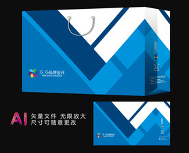 蓝色手提袋 手提袋设计 手提袋