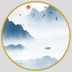 圆形山水画圆形装饰画